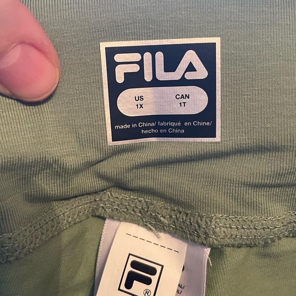 NWT Fila Sz 1X Womens Green Logo High Waist Strut 7/8 Length Leggings Tights $38 - Picture 4 of 11